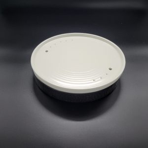 Round Black Base/ White Top Dry Ice Plate