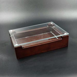 Wooden Box/ Glass Top Dry Ice Serving Dish